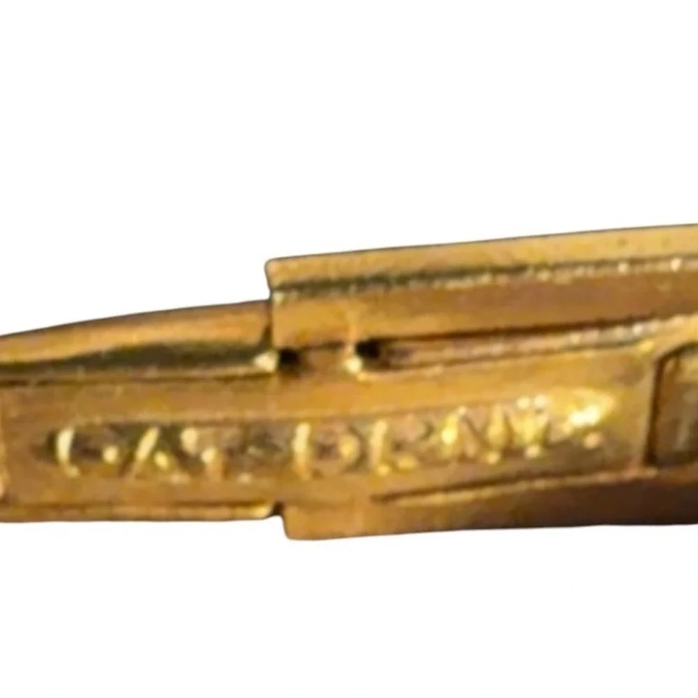 Vintage Bulldozer Loader Cufflinks Gold Tone Novelty Construction Pair PAT PEND